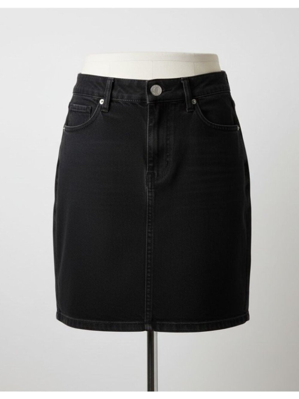 John Galt for Brandy Melville Black Denim Skirt – Button Fly 100% Cotton Pockets